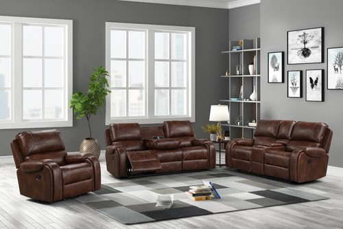 Oversized 3pc brown sofa - oversized,